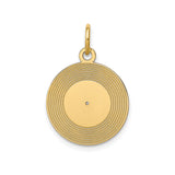 14k Yellow Gold Pendant with Textured Concentric Circles and Open Center