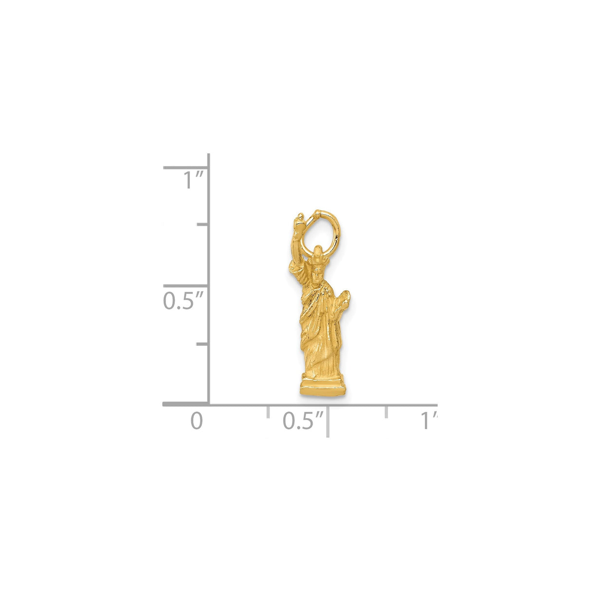 14k Yellow Gold Statue of Liberty Pendant, Patriotic Symbol Charm, USA Cultural Heritage Jewelry