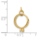14k Yellow Gold Engagement Ring Pendant with Cubic Zirconia, Romantic Charm Jewelry for Women