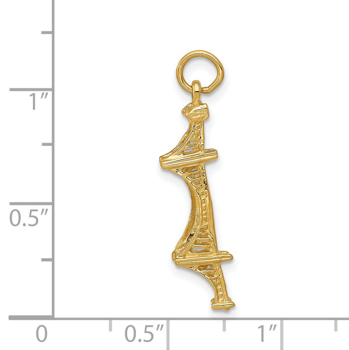 14k Yellow Gold Eiffel Tower Pendant Charm, Paris Travel Theme, Unisex Keepsake Jewelry