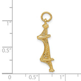 14k Yellow Gold Eiffel Tower Pendant Charm, Paris Travel Theme, Unisex Keepsake Jewelry