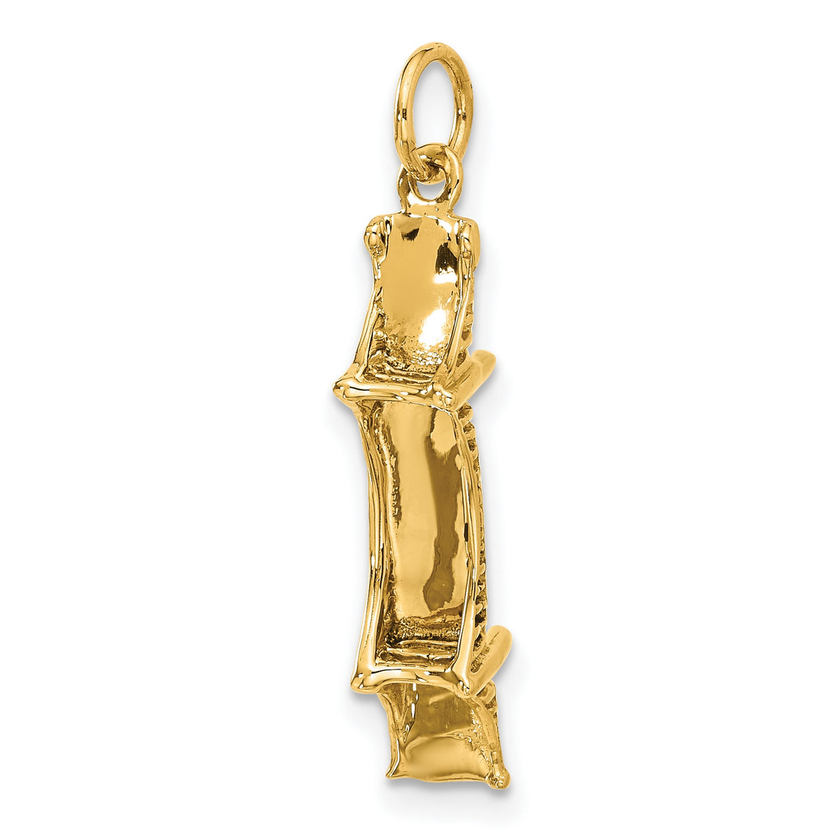 14k Yellow Gold Chai Symbol Pendant, Textured Hebrew Charm, Religious Jewish Jewelry for Men and Women