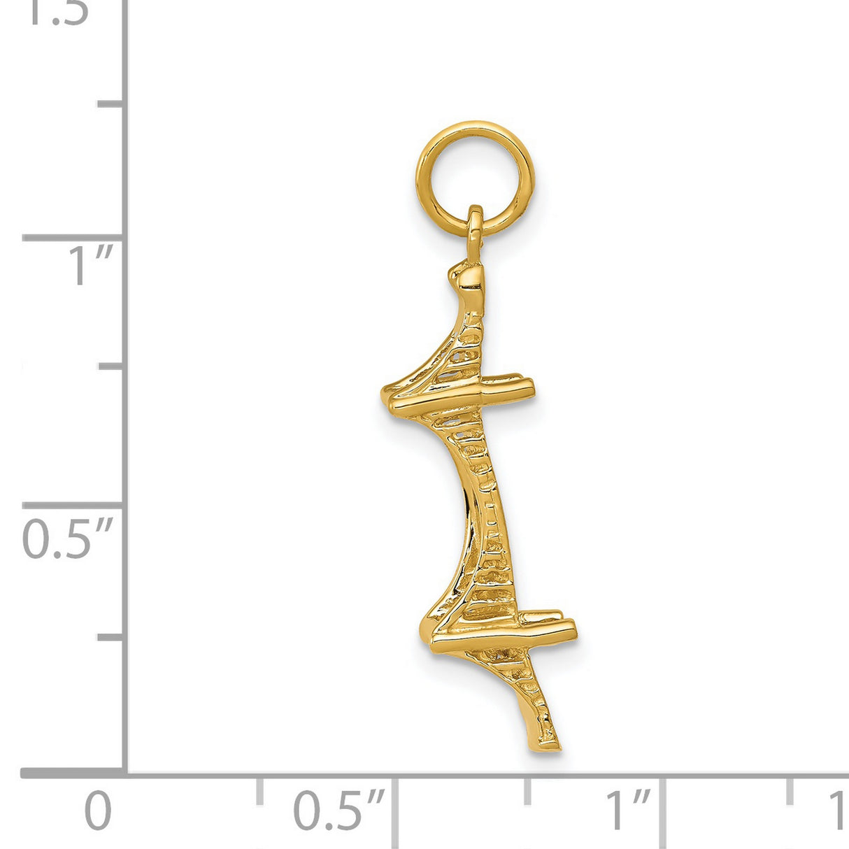 14k Yellow Gold Chai Symbol Pendant, Textured Hebrew Charm, Religious Jewish Jewelry for Men and Women