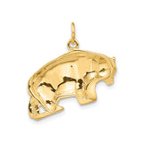 14k Yellow Gold Bear Pendant, Wilderness Animal Charm with Nature and Strength Symbolism