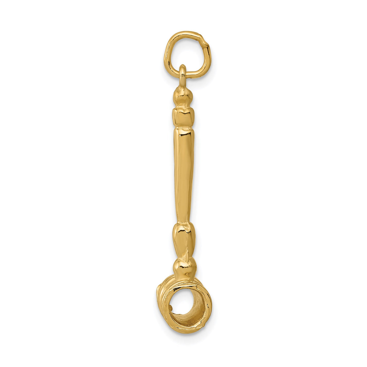 14k Yellow Gold Gavel Pendant Charm, Polished Legal Symbol Jewelry for Men or Women