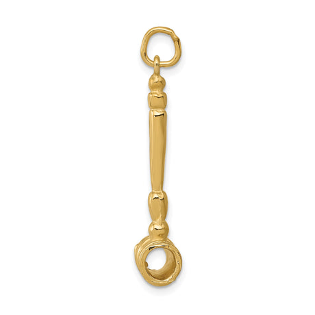 14k Yellow Gold Gavel Pendant Charm, Polished Legal Symbol Jewelry for Men or Women