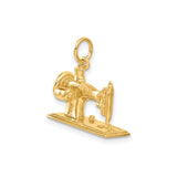 14k Yellow Gold Sewing Machine Pendant, Vintage Seamstress Charm for Women