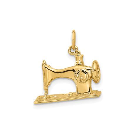 14k Yellow Gold Sewing Machine Pendant, Vintage Seamstress Charm for Women