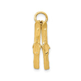 14k Yellow Gold Ski Pendant with Crossed Skis and Bindings, Winter Sports Charm