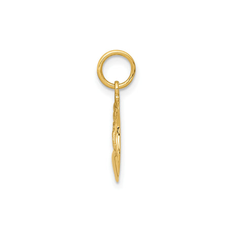 14k Yellow Gold Police Badge Pendant with Shield Design and Valor Theme