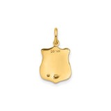 14k Yellow Gold Police Badge Pendant with Shield Design and Valor Theme