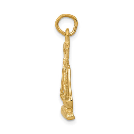14k Yellow Gold Scales of Justice Pendant, Legal Symbol Charm for Lawyers or Judges