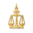 14k Yellow Gold Scales of Justice Pendant, Legal Symbol Charm for Lawyers or Judges