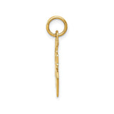 14k Yellow Gold Chinese Fu Character Pendant, Polished Fortune Symbol of Good Luck and Happiness