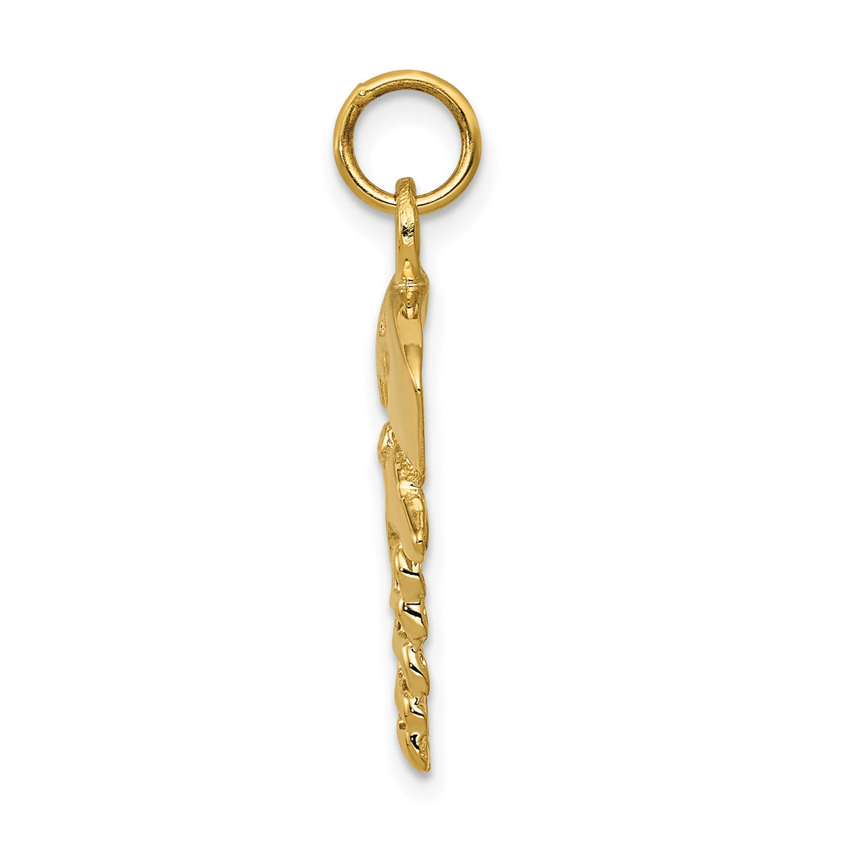 14k Yellow Gold Nurse Pendant with Caduceus Symbol, Medical Cap and Cross