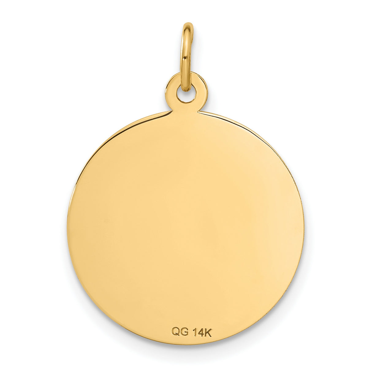 14k Yellow Gold Anniversary Pendant, Textured Circular Happy Anniversary Design Charm