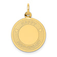 14k Yellow Gold Heart Pendant Charm, Happy Anniversary Design, Romantic Jewelry for Women