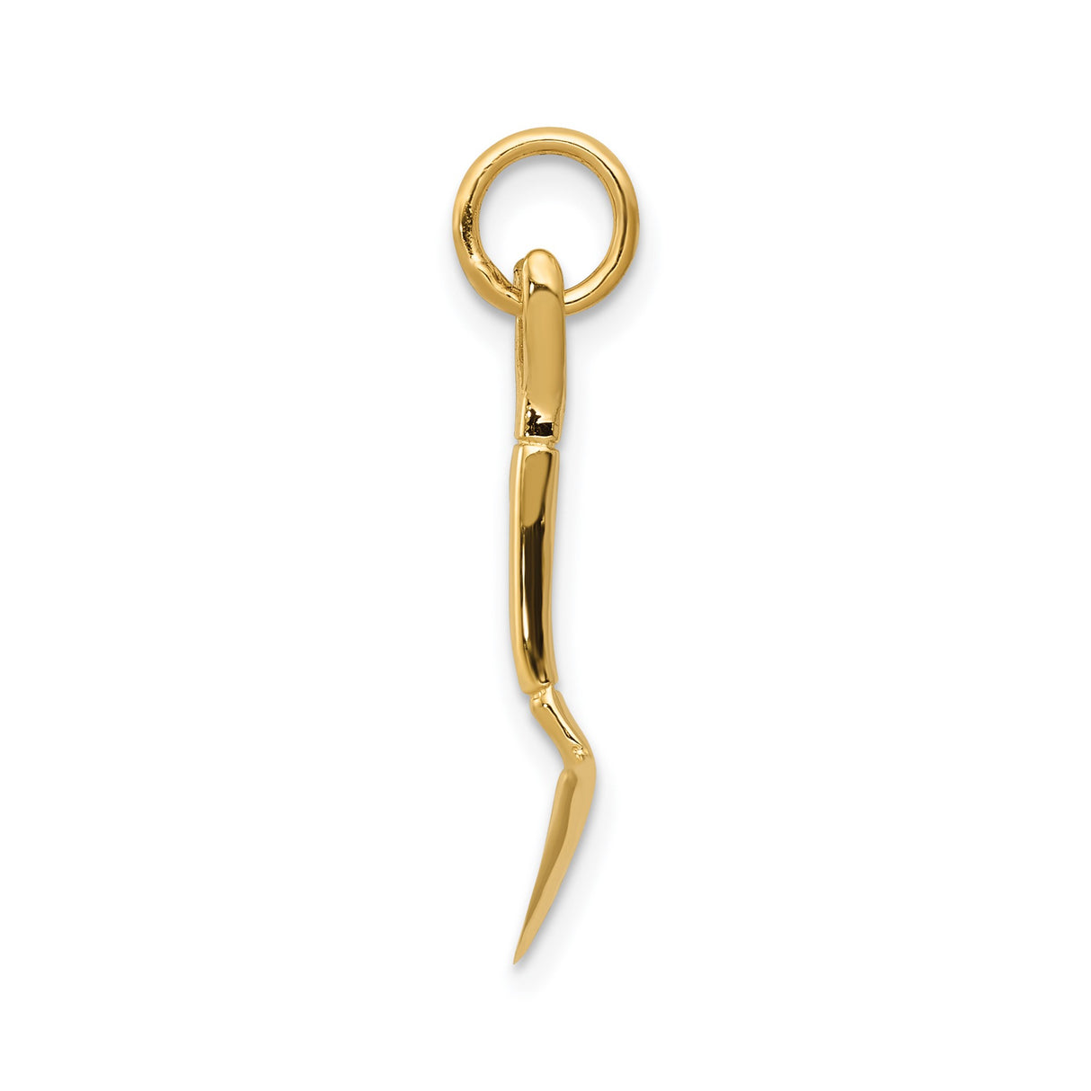 14k Yellow Gold Shovel Pendant Charm, Realistic Spade Gardening Jewelry for Unisex Wear
