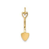 14k Yellow Gold Shovel Pendant Charm, Realistic Spade Gardening Jewelry for Unisex Wear