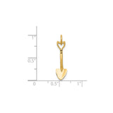 14k Yellow Gold Shovel Pendant Charm, Realistic Spade Gardening Jewelry for Unisex Wear