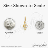 14k Yellow Gold Treble Clef Pendant with Polished Musical Note Design