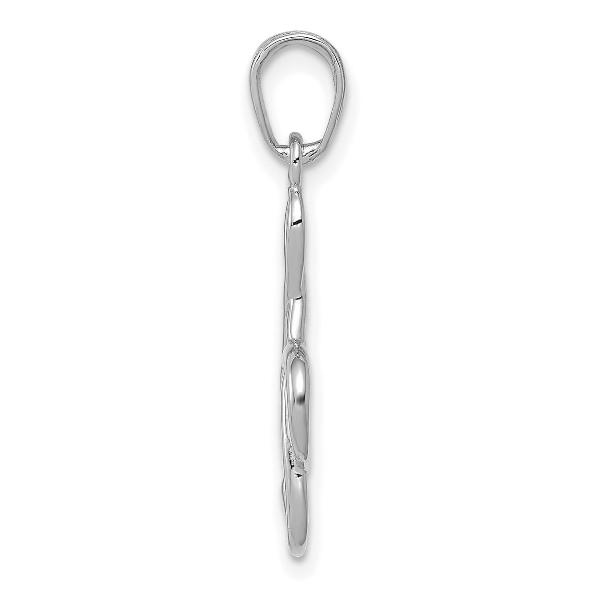 14k White Gold Treble Clef Pendant, Musical Note Charm, Artistic Design for Women or Unisex