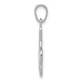 14k White Gold Treble Clef Pendant, Musical Note Charm, Artistic Design for Women or Unisex