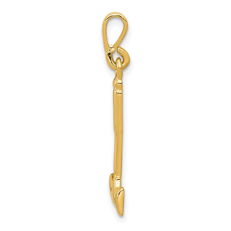 14k Yellow Gold Hammer Pendant, Claw Hammer Symbol, Builder Tool Charm for Men or Unisex