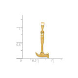 14k Yellow Gold Hammer Pendant, Claw Hammer Symbol, Builder Tool Charm for Men or Unisex