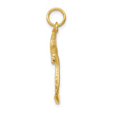 14k Yellow Gold Palm Tree Pendant, Tropical Island Charm, Nature-Inspired Summer Jewelry for Women