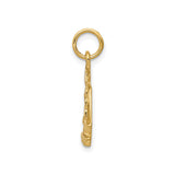 14k Yellow Gold Libra Zodiac Pendant with Balanced Scales Symbol for Women or Unisex