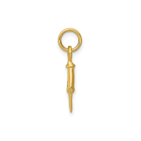 14k Yellow Gold Mezuzah Pendant, Jewish Torah Scroll Charm, Unisex Religious Jewelry