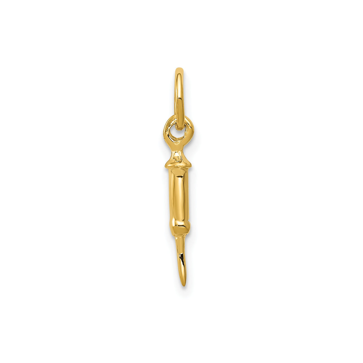14k Yellow Gold Mezuzah Pendant, Jewish Torah Scroll Charm, Unisex Religious Jewelry