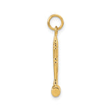 14k Yellow Gold Gavel Charm Pendant with Detailed Design, Legal Symbol for Judges or Lawyers