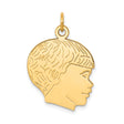 14k Yellow Gold Boy Profile Pendant, Sentimental Keepsake Charm for Women