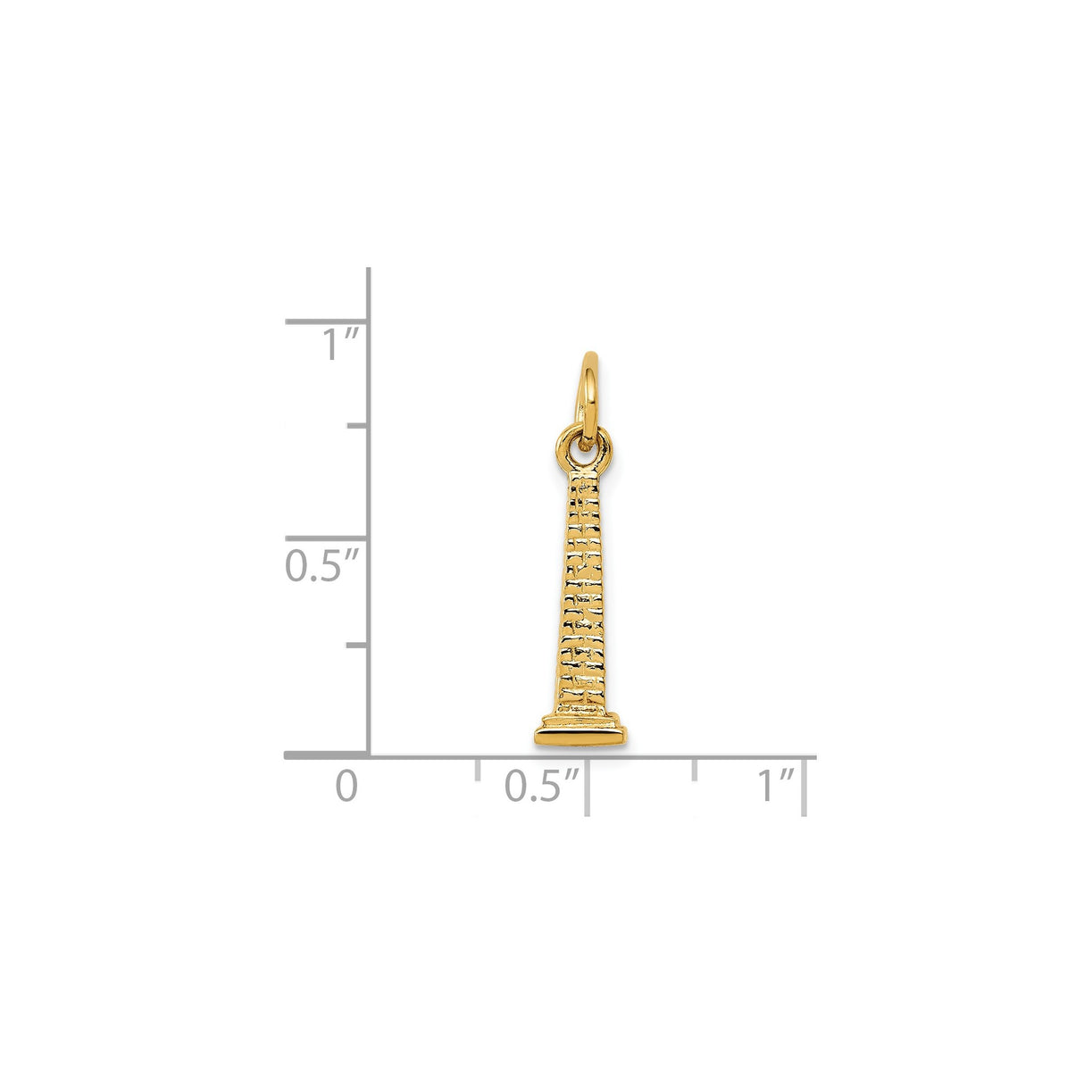 14k Yellow Gold Washington Monument Charm Pendant, Patriotic Landmark Keepsake