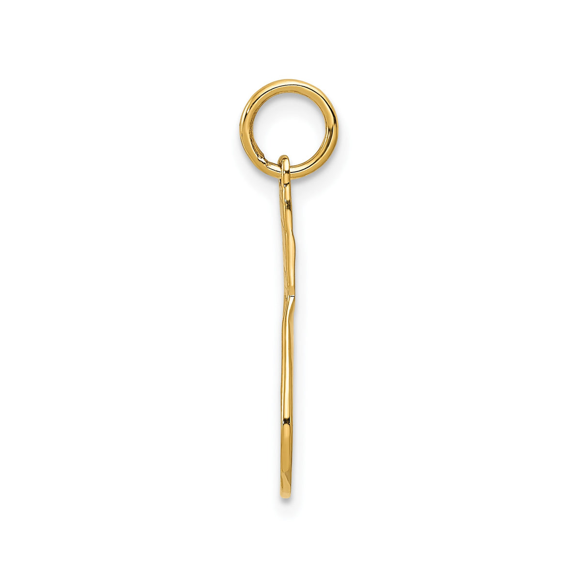 14k Yellow Gold Tennis Racket Pendant Charm, Openwork Sports Jewelry for Men and Women