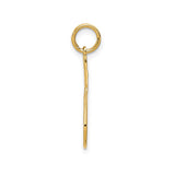 14k Yellow Gold Tennis Racket Pendant Charm, Openwork Sports Jewelry for Men and Women