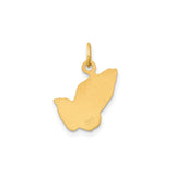 14k Yellow Gold Praying Hands Pendant, Religious Christian Jewelry for Men or Women