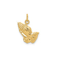 14k Yellow Gold Praying Hands Pendant, Religious Christian Jewelry for Men or Women