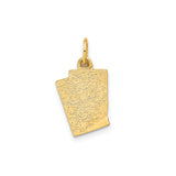 14k Yellow Gold Blackjack Playing Cards Pendant with Jack and Ace of Spades, Casino Style Charm