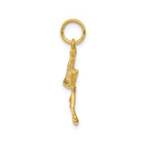 14k Yellow Gold Stork Pendant with Baby Bundle, Symbolic Motherhood Charm for Women