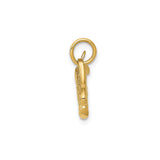 14k Yellow Gold Golf Bag Pendant with Clubs, Unisex Sports Charm for Golfers