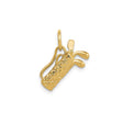 14k Yellow Gold Golf Bag Pendant with Clubs, Unisex Sports Charm for Golfers