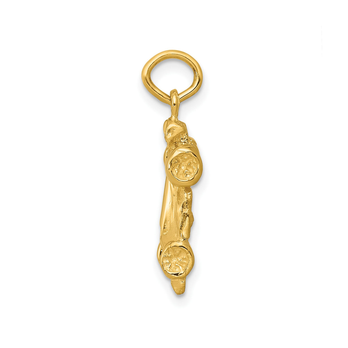 14k Yellow Gold Race Car Pendant, Formula One Style Charm for Men or Unisex