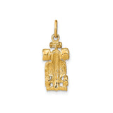 14k Yellow Gold Race Car Pendant, Formula One Style Charm for Men or Unisex