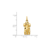 14k Yellow Gold Race Car Pendant, Formula One Style Charm for Men or Unisex