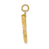 14k Yellow Gold Cowboy Boot Pendant with Western Spur Design, Country Style Charm