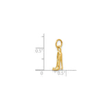14k Yellow Gold High Heel Shoe Charm Pendant, Polished Stiletto Fashion Jewelry for Women