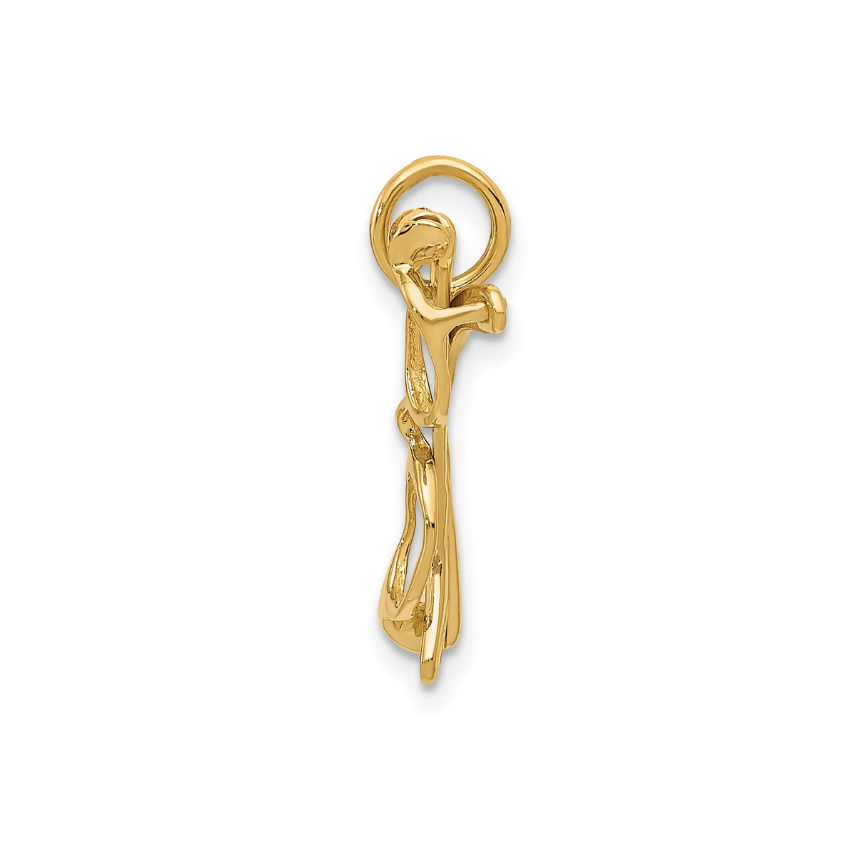 14k Yellow Gold Eyeglasses Pendant, Miniature Glasses Charm with Academic Theme for Women or Unisex